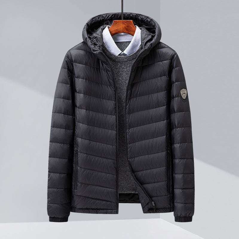 Trendy Men's Thin Hood Down Jacket - Slim Fit with Premium Duck Down - Buy Center