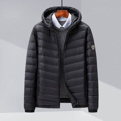Trendy Men's Thin Hood Down Jacket - Slim Fit with Premium Duck Down - Buy Center
