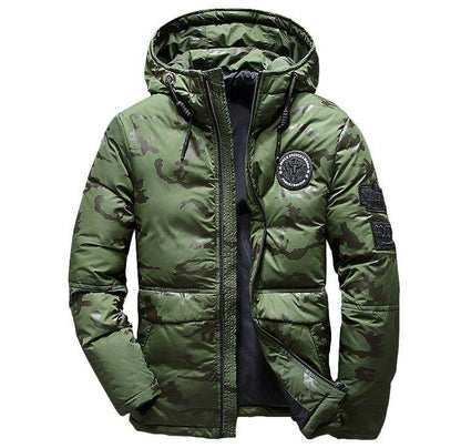 Buycenter Men's Winter Camouflage Jacket - Hooded, Slim Fit & Warm - Buy Center