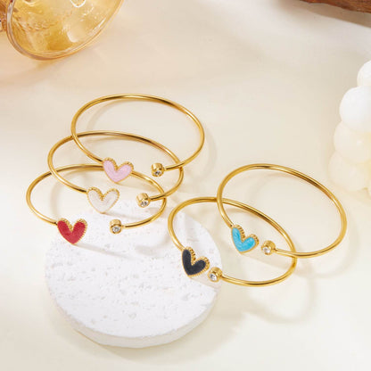 Buy Center Hollow Drop Heart Bracelet with Diamond - Elegant Design - Buy Center