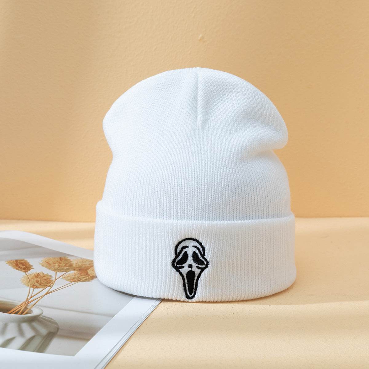 Halloween Ghost Face Skeleton Knitted Hat - Stylish Unisex Beanie 2025 - Buy Center