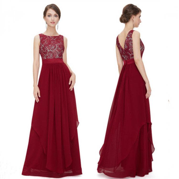 Lace Spliced Chiffon Dress - Stylish Cocktail Dress for Every Occasion - Buy Center