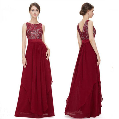 Lace Spliced Chiffon Dress - Stylish Cocktail Dress for Every Occasion - Buy Center