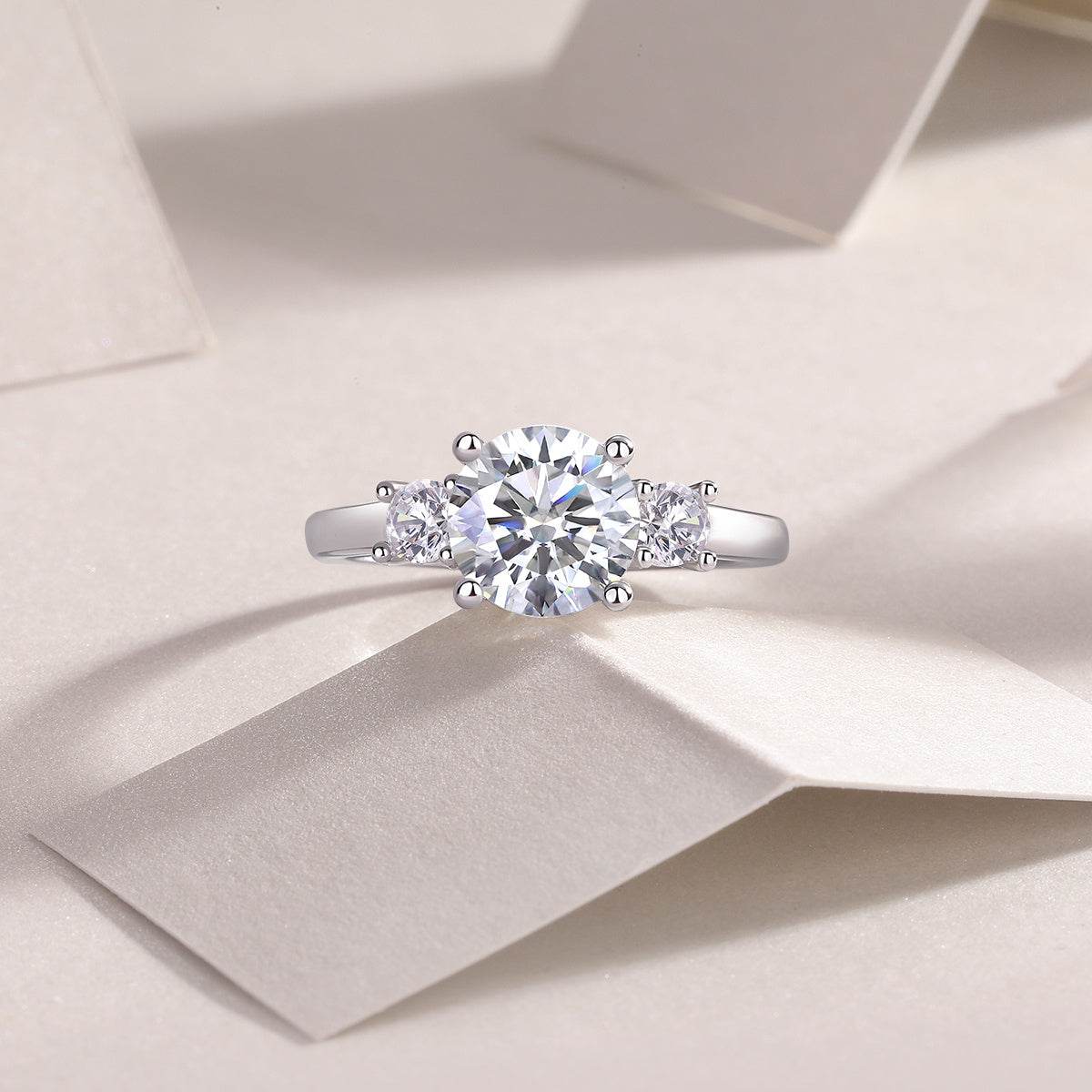 Buycenter Moissanite Silver Ring Set - Luxury Fashion with Large Diamonds - Buy Center