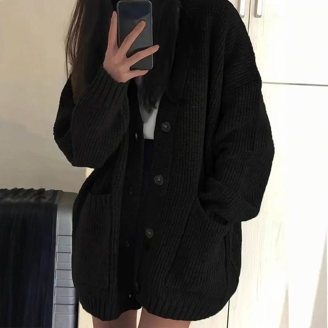 Buycenter Women's Vintage Loose Outer Wear Coat - Japanese Lazy Style - Buy Center