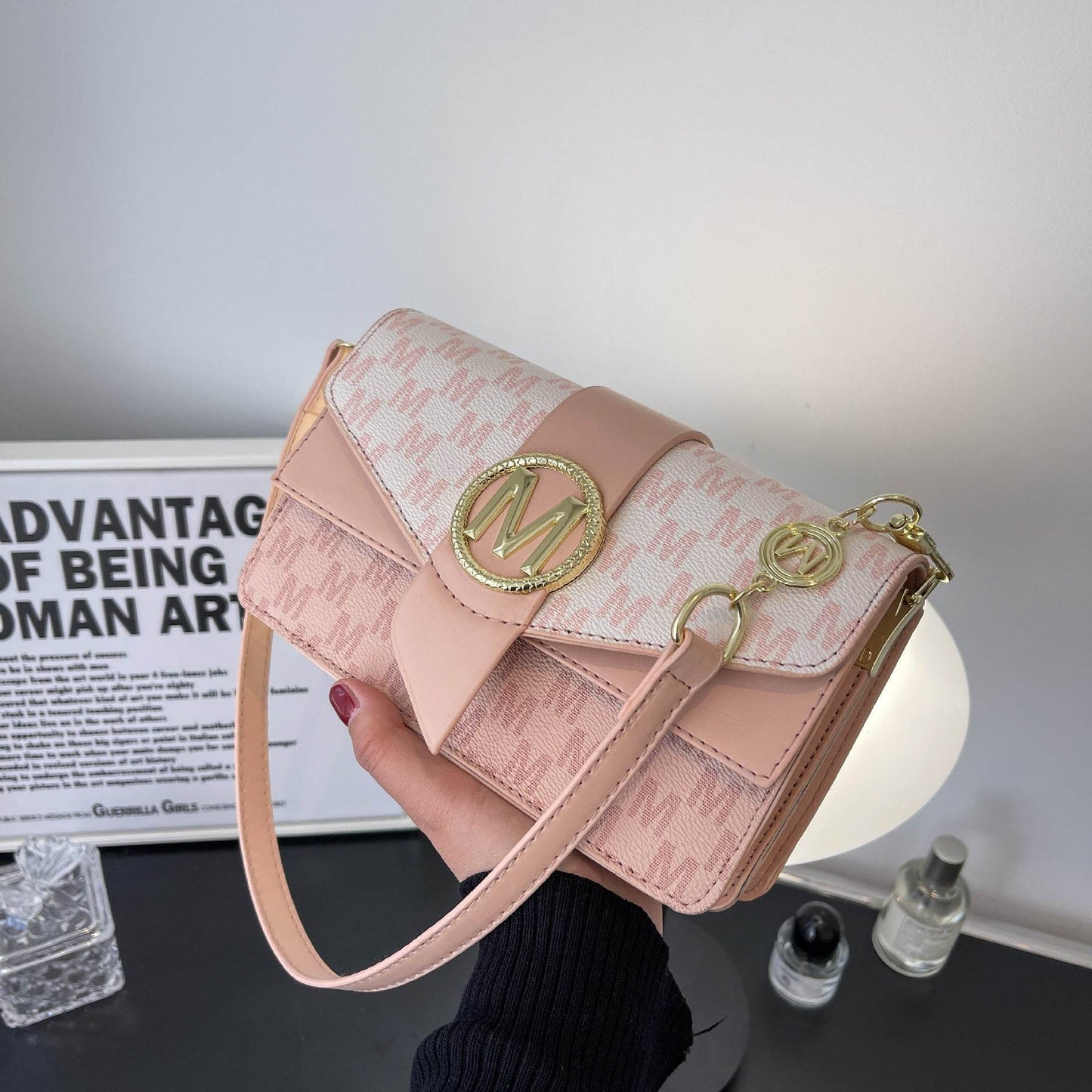 Buycenter Niche Printed Letter Shoulder Bag - Urban Style, Medium Hardness - Buy Center