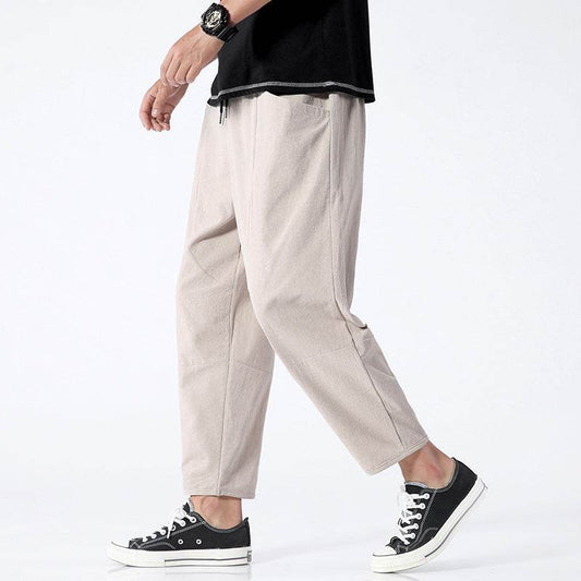 Loose Cotton Linen Cropped Harem Pants - Casual Open Leg Style 2025 - Buy Center