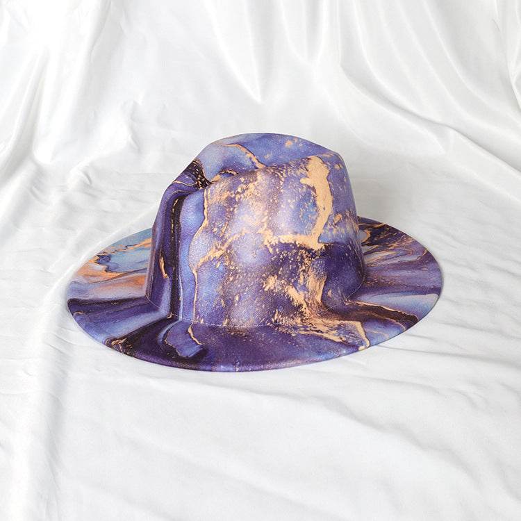 Buycenter Gold-Plated Fedora Hat - Double-Sided Color Matching Style - Buy Center