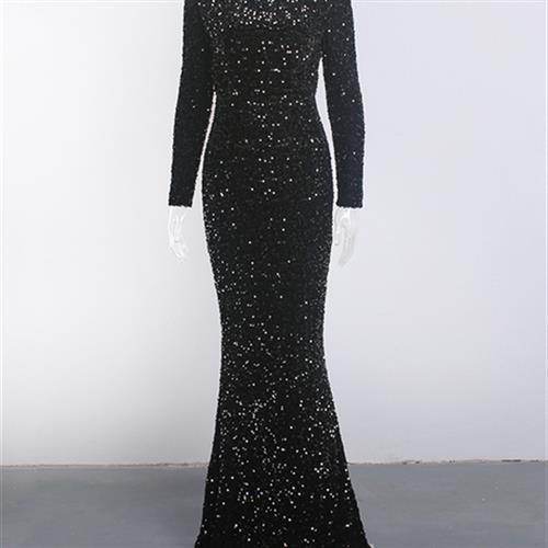 Buycenter Women’s Royal Blue Sequin Evening Gown for Prom & Parties - Buy Center
