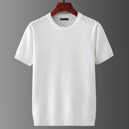 Buycenter Men's Ice Silk Summer Sweater - Thin Cut-out Top for Adults - Buy Center