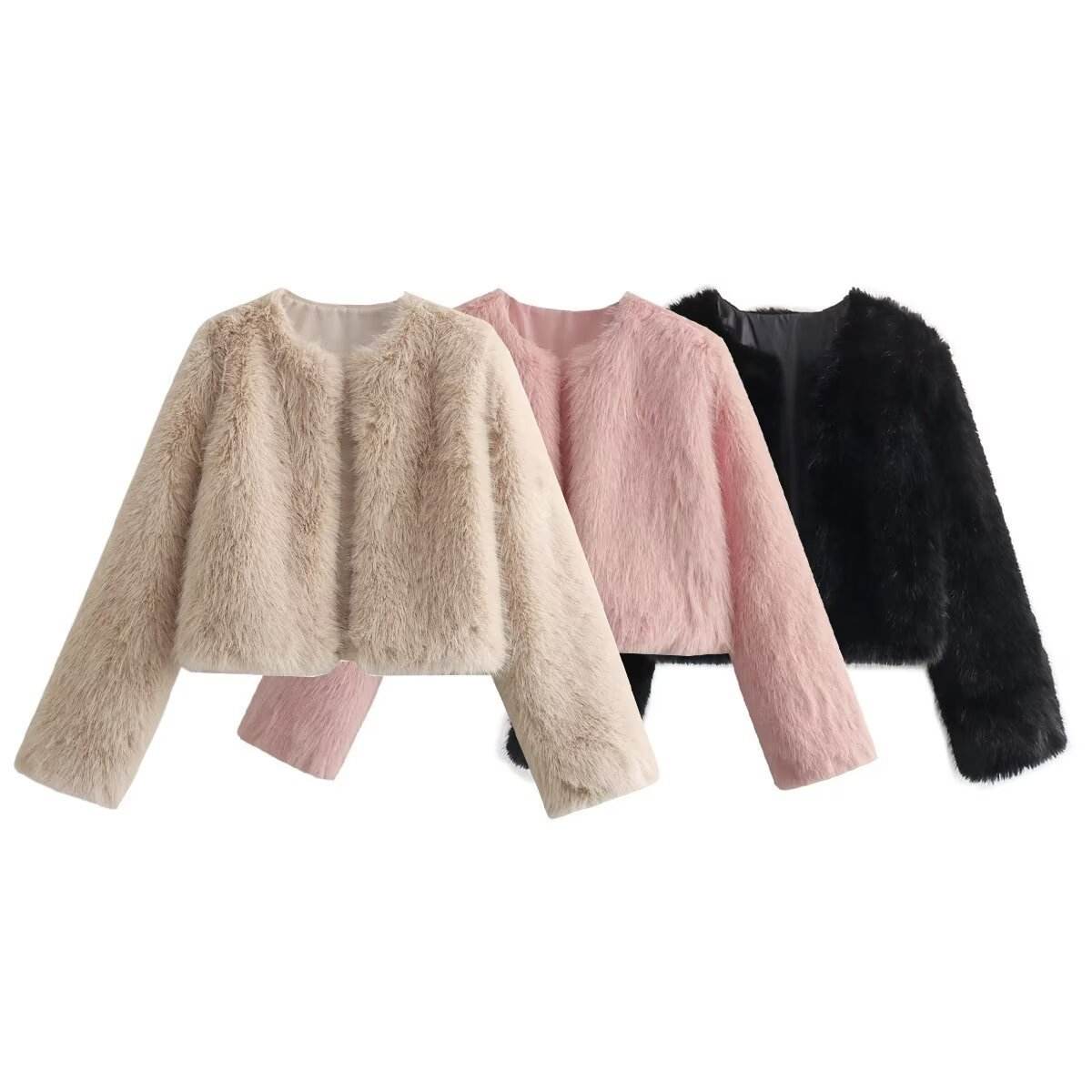Stylish Polyester Imitation Fur Women's Cardigan Coat - Trendy Fashion 2025 - Buy Center