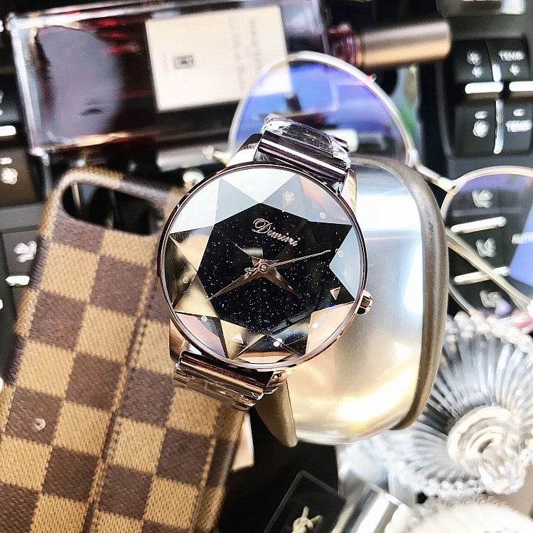 Buy Center Starry Sky Purple Steel Women's Dress Watch - Fashionable Quartz - Buy Center