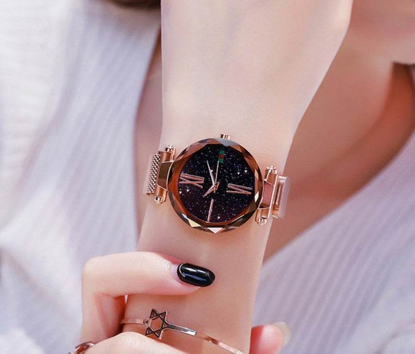 Buy Center Starry Sky Women's Watch - Diamond Quartz with Magnet Mesh - Buy Center