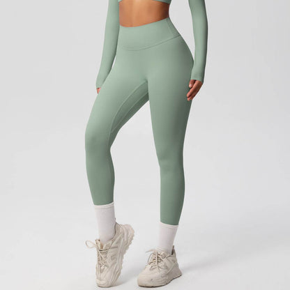 High Waist Nude Feel Leggings - Skin-Friendly Sports Tights for Fitness - Buy Center