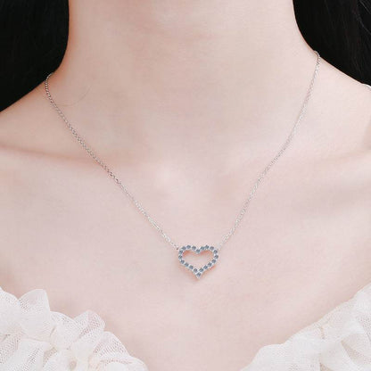 Buycenter Heart Shape Necklace for Women - 925 Silver Moissanite Pendant - Buy Center