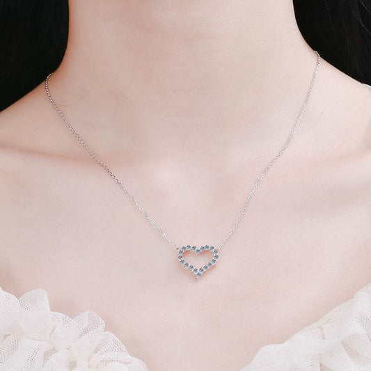 Buycenter Heart Shape Necklace for Women - 925 Silver Moissanite Pendant - Buy Center