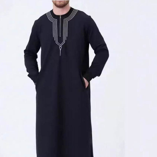 Casual Loose Embroidery Men's Robe - Comfortable & Stylish Loungewear - Buy Center