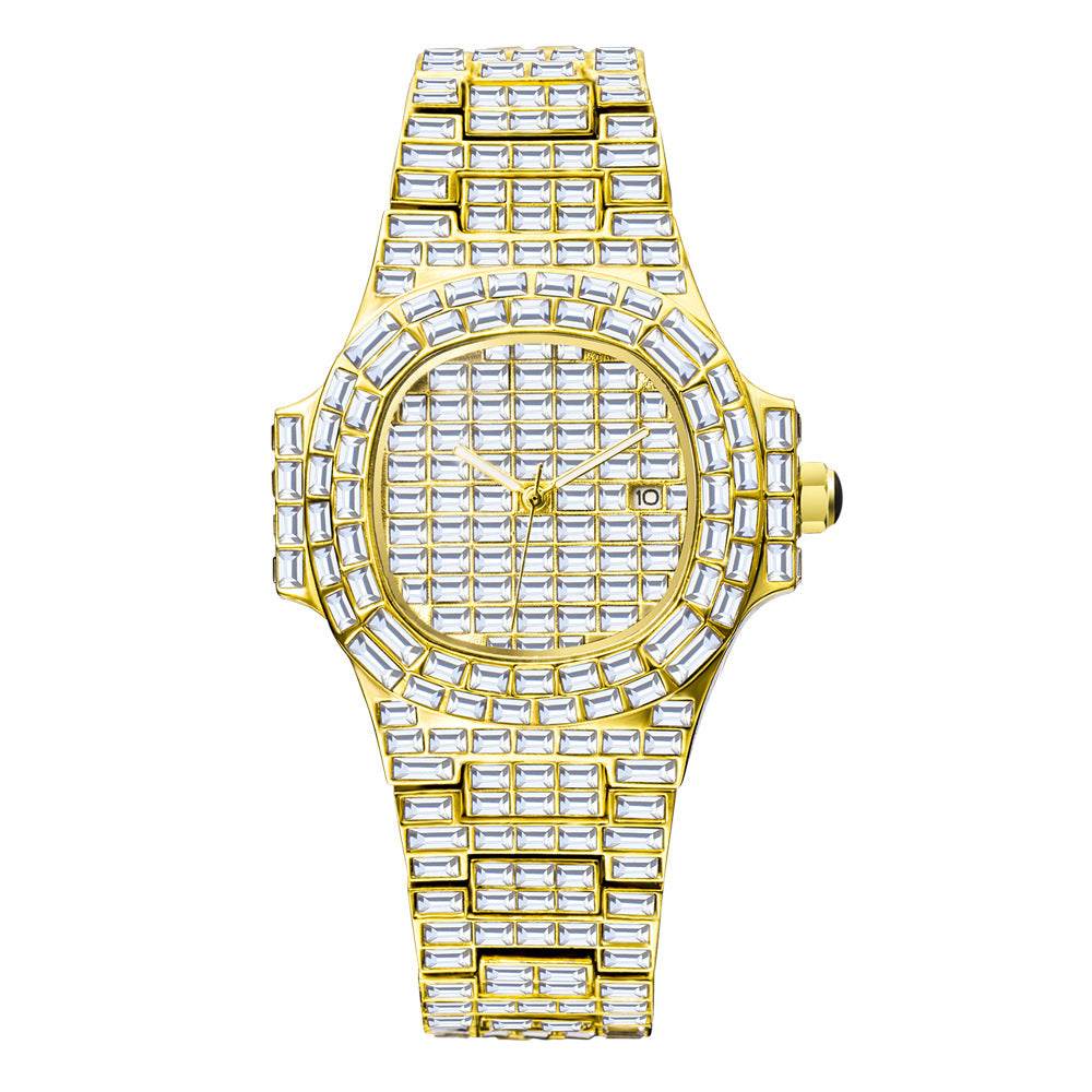 High-Grade Waterproof Calendar Watch for Men - Stylish Full Drill Design - Buy Center