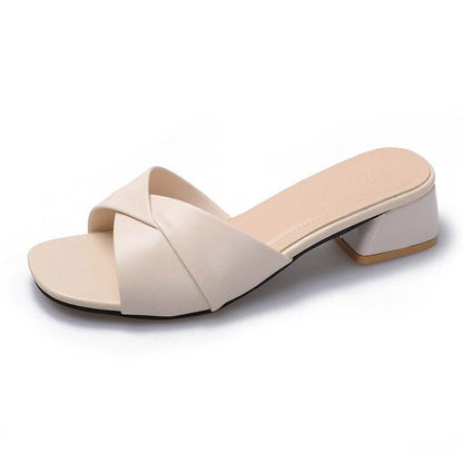 Women’s Summer Half Slippers – Soft PU & Trendy Square Toe Design - Buy Center