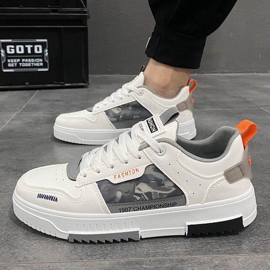 Stylish Men's Casual White Sneakers - Lightweight Summer Vulcanize Shoes - Buy Center