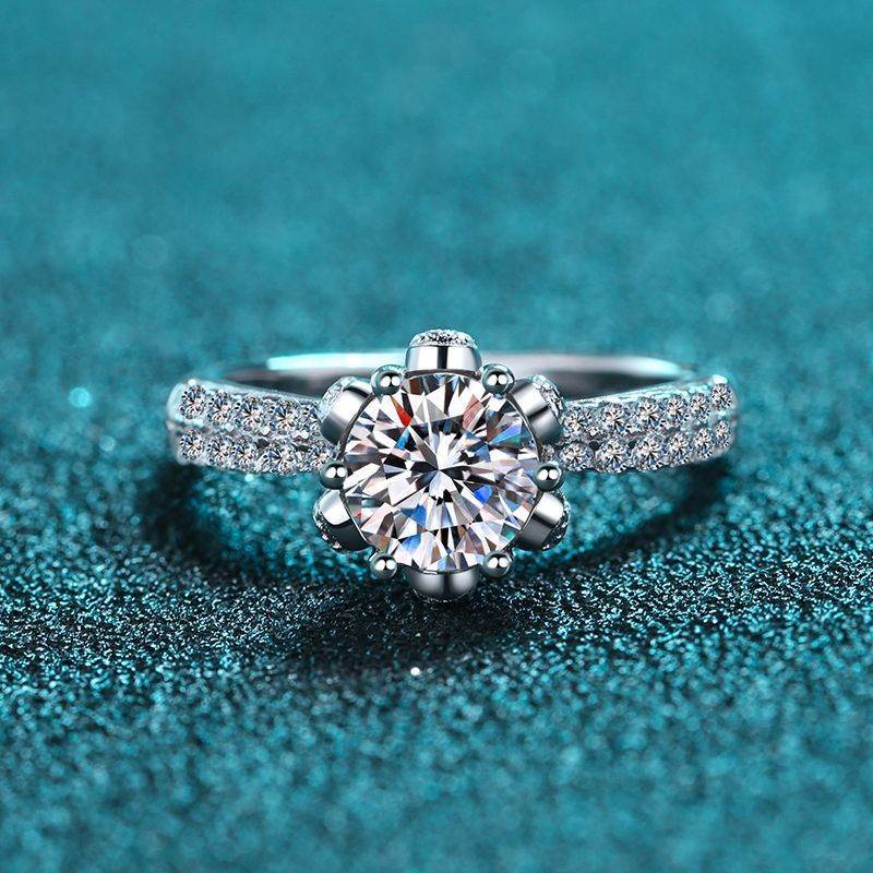 Elegant Women's Sterling Silver Ring - Flower Design, Multiple Sizes Available - Buy Center