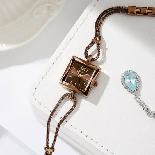 Buy Center Antique Style Square Plate Bracelet Watch - Fashion & Waterproof - Buy Center