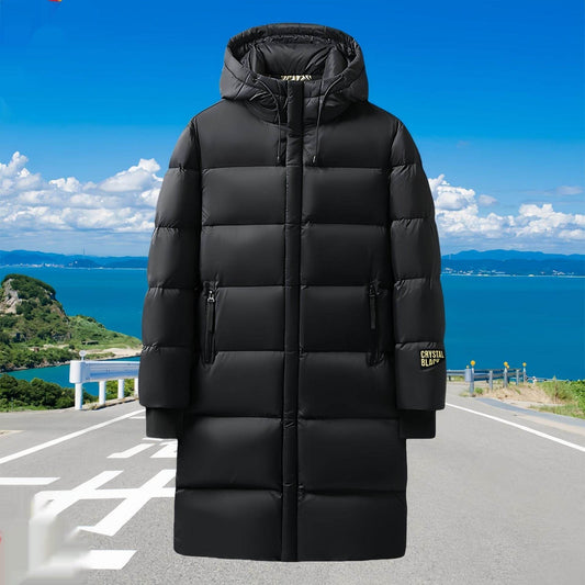 Thickened Hooded Down Jacket - Stylish Winter Coat with Detachable Collar - Buy Center