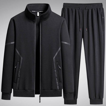 Men's Fleece-Lined Leisure Sports Suit - Stylish Two-Piece Set for All Seasons - Buy Center