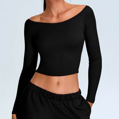 Buycenter Women's Autumn Yoga Clothes - Off-Neck Long Sleeve Blouse - Buy Center