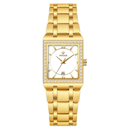 Grip Love Square Steel Band Watch - Waterproof Quartz Stylish for Women - Buy Center