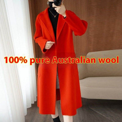 Hepburn Style Thickened Jacket - Loose-Fitting Wool Blend Coat in Colors - Buy Center