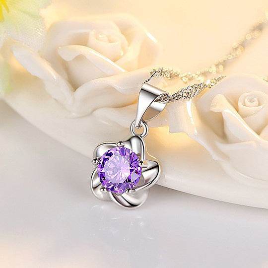 Buycenter Ingot Plum Pendant Necklace - Heart Shape, Copper & Zircon - Buy Center