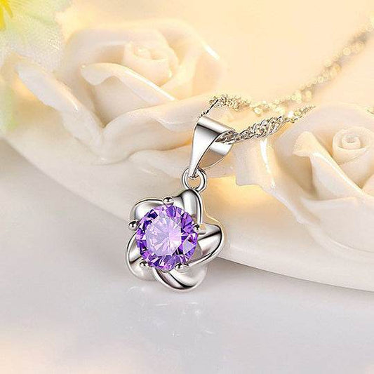 Buycenter Ingot Plum Pendant Necklace - Heart Shape, Copper & Zircon - Buy Center