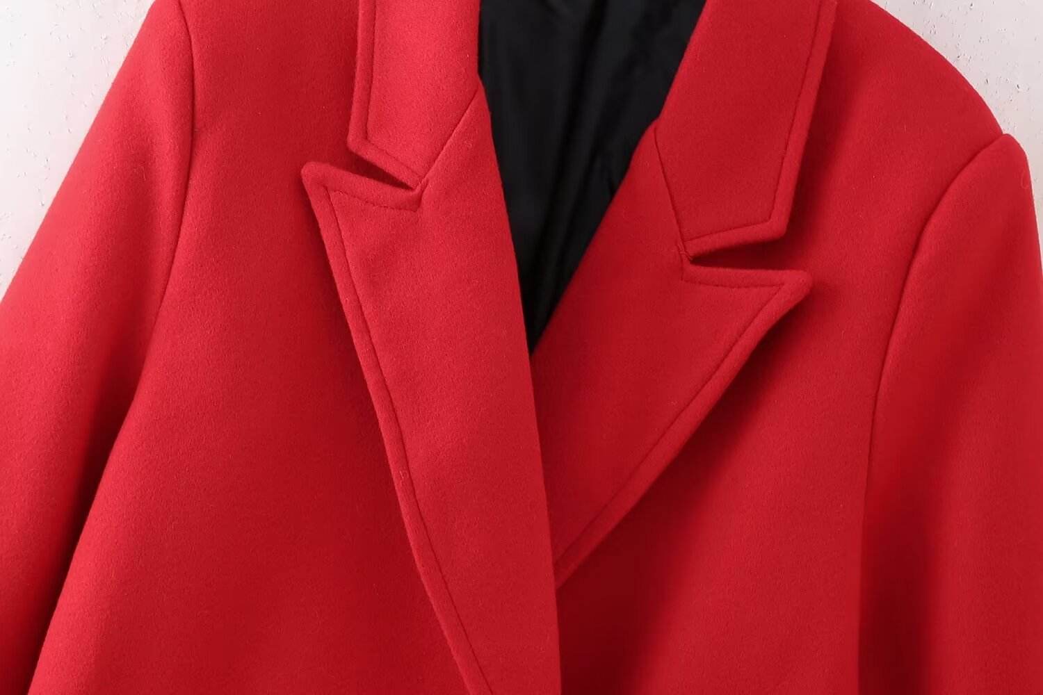 Buycenter Double Breasted Red Overcoat - Stylish Women's Wool Blend Coat - Buy Center