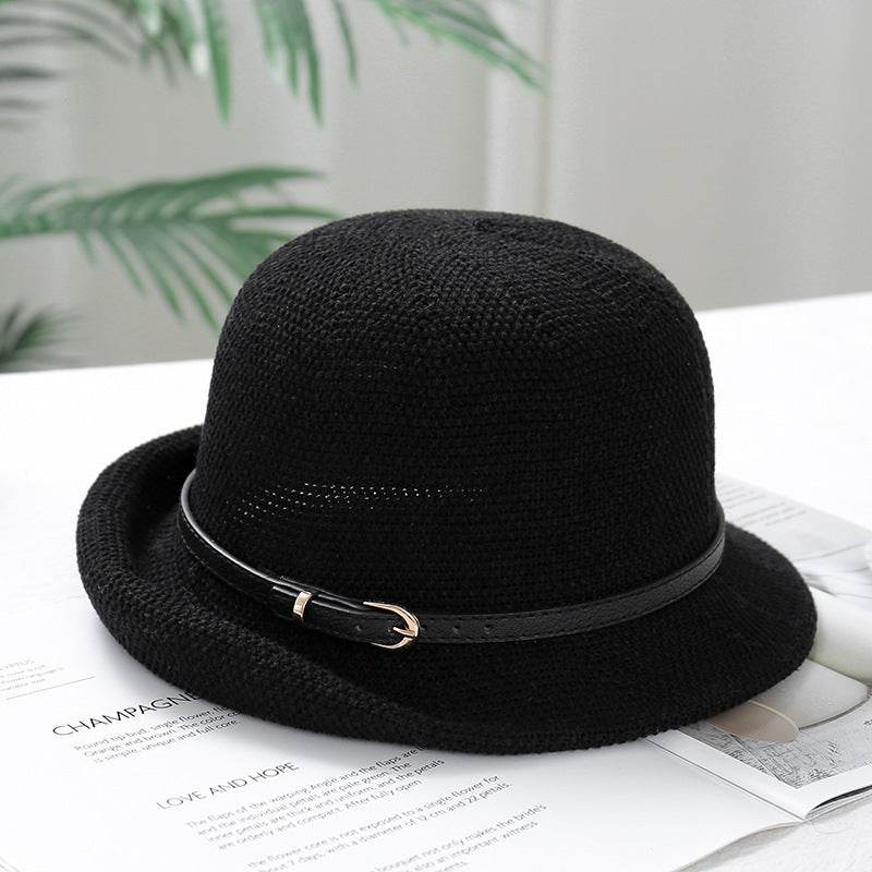 Buycenter Women's Adjustable Metal Leather Ring Bucket Hat - Sunscreen & Breathable - Buy Center