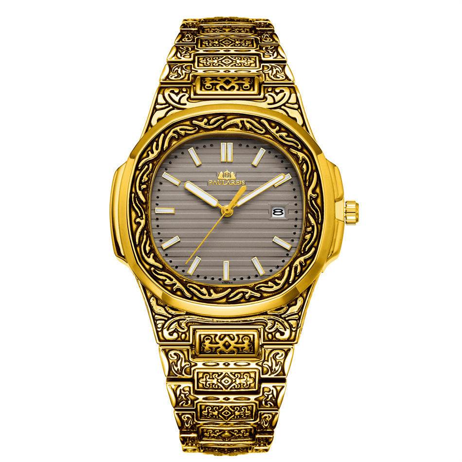 Carved Quartz Parrot Calendar Watch - Glow-in-the-Dark Waterproof Style - Buy Center