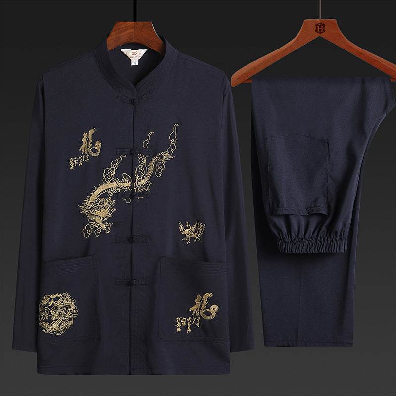 Men's Two-Piece Pajama Set - Comfortable & Stylish for Spring & Autumn - Buy Center