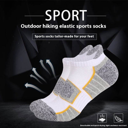 Two Wolves Low-Cut Combed Cotton Socks - Non-Slip Thick Towel Design - Buy Center
