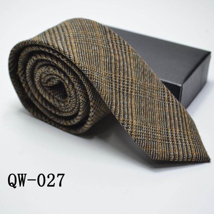 Elegant Men's Super Narrow Bow Tie - Trendy Wool-like Cotton Stripes - Buy Center