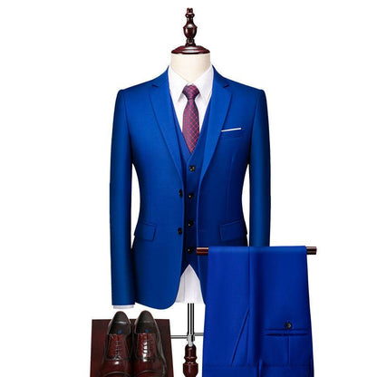 Buycenter Men's Three-Piece Slim Fit Suit - Multicolor Options Available - Buy Center