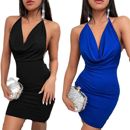 Temperament Sling Women's Deep V Backless Dress - Elegant Hip Skirt Style - Buy Center