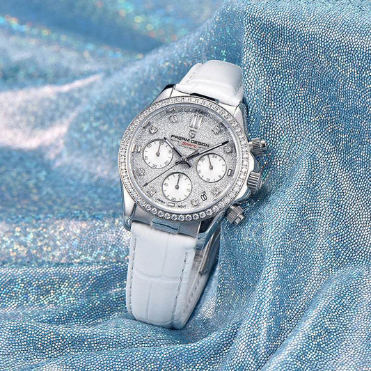 Elegant Diamond Surface Waterproof Stainless Steel Watch for Women - Buy Center