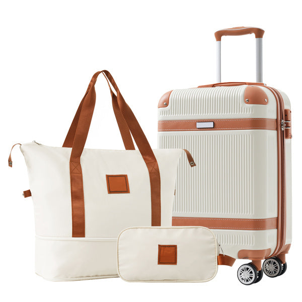 Stylish Hard Shell Luggage Set - 3-Piece with 20" Suitcase & Duffel - Buy Center