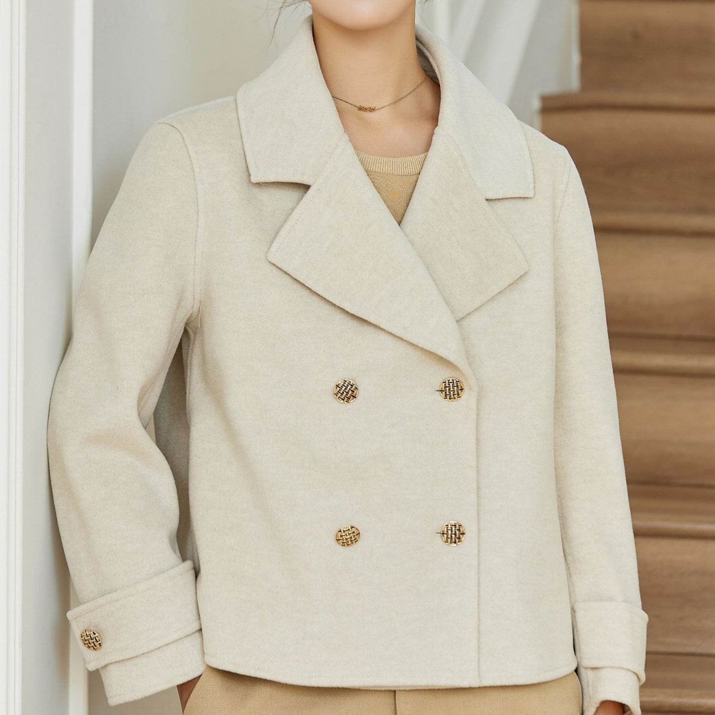 Elegant Slim Woolen Coat for Women - Stylish Double-Faced Design - Buy Center