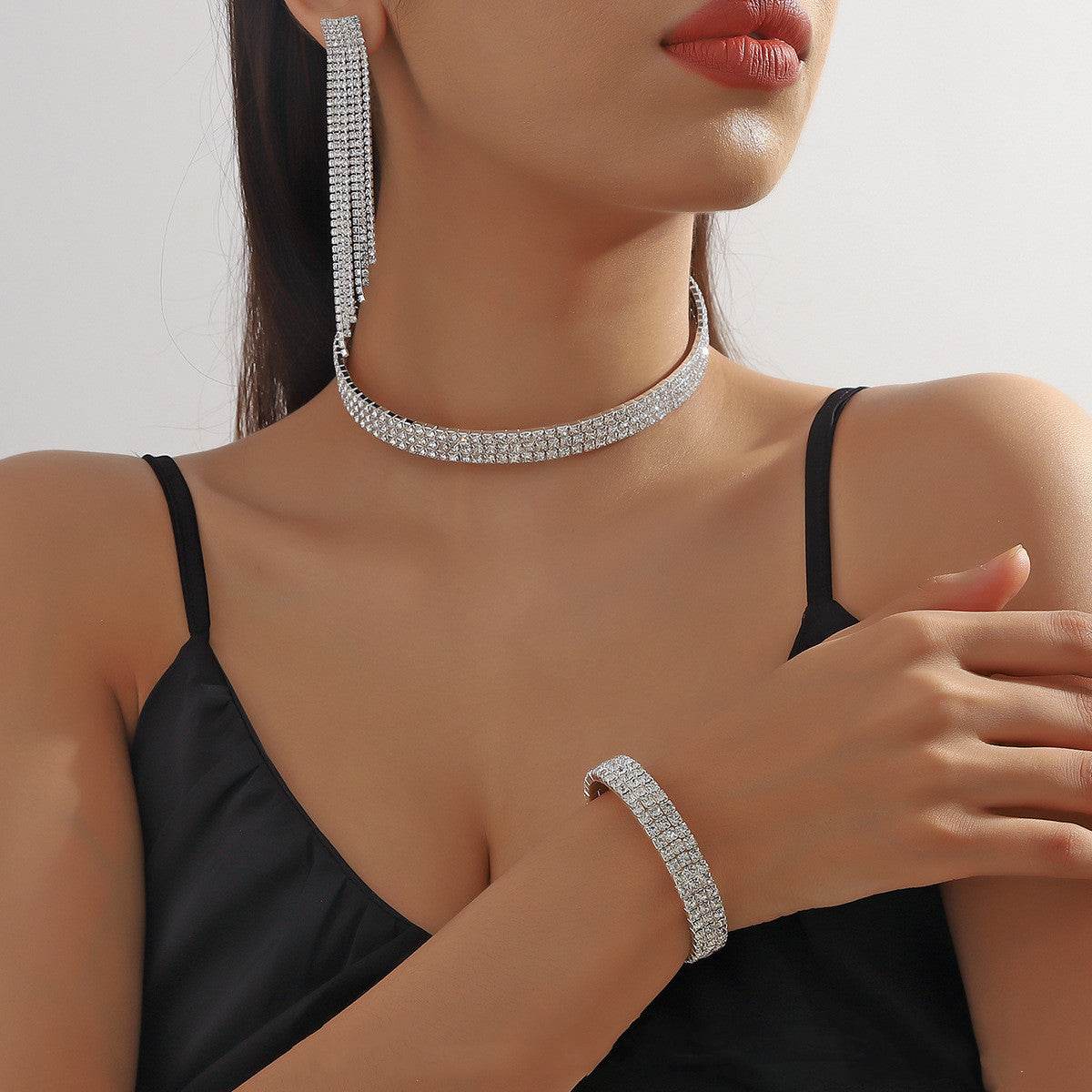 Buycenter Diamond Choker Necklace Set - Stylish Jewelry for Women - Buy Center
