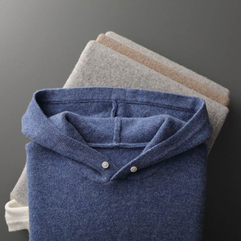 Buycenter Men's Casual Knitted Hoodie - Stylish Wool Hooded Sweater - Buy Center