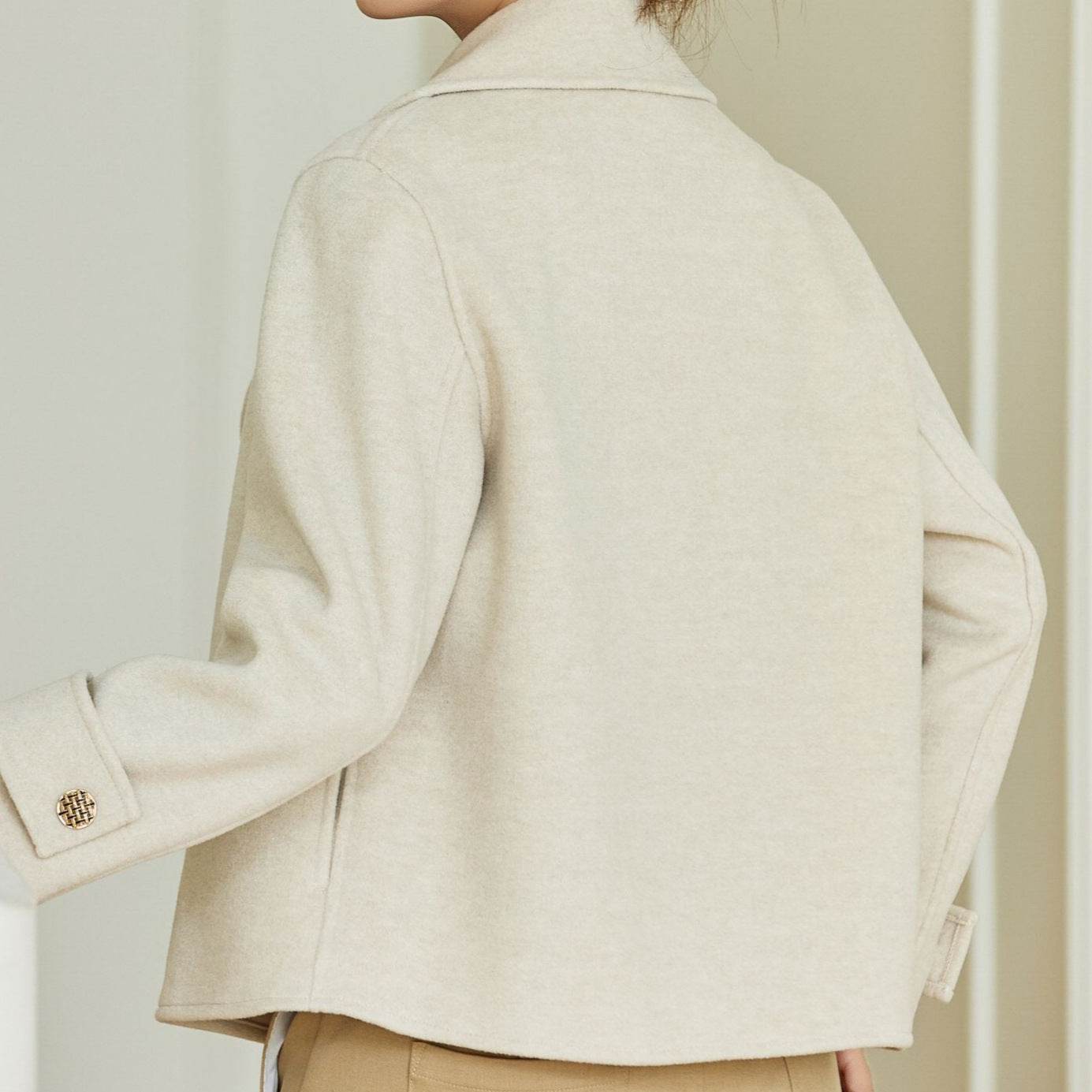 Elegant Slim Woolen Coat for Women - Stylish Double-Faced Design - Buy Center