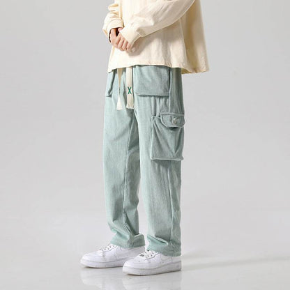 Men's Loose Cargo Pants - Multi-Pocket Casual Style in Black, Green, Grey - Buy Center
