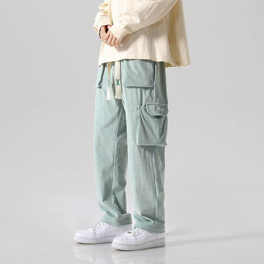 Men's Loose Cargo Pants - Multi-Pocket Casual Style in Black, Green, Grey - Buy Center