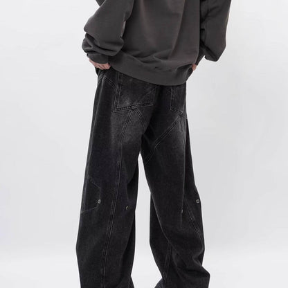 Buycenter Fashion Men's Loose Cargo Pants - Wide-Leg, Mid-Waist Style - Buy Center